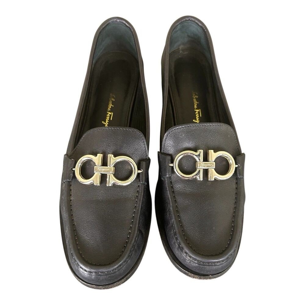 Salvatore Ferragamo Rolo Moccasin Loafers Reversible Gancini Buckle Size 7.5C - Picture 4 of 12